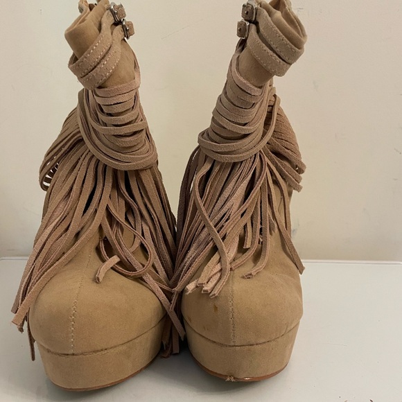 Suede High Heeled Platform Booties - Picture 3 of 6